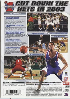 NCAA March Madness 2003 box cover back